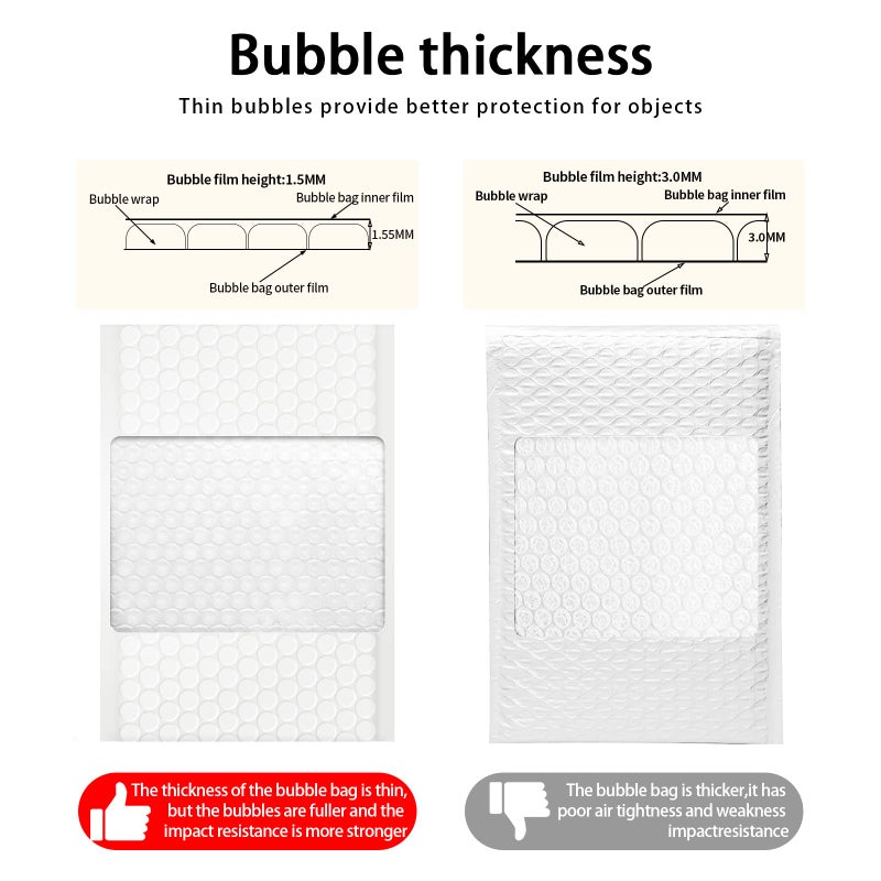 Dasen Bubble Mailers, 6x9 Inch Padded Bubble Mailers Pack of 100 Bubble Envelopes Opaque Self Seal Adhesive Waterproof Bags for Shipping and Packaging (White, 6x9-100Pc) - Image 3
